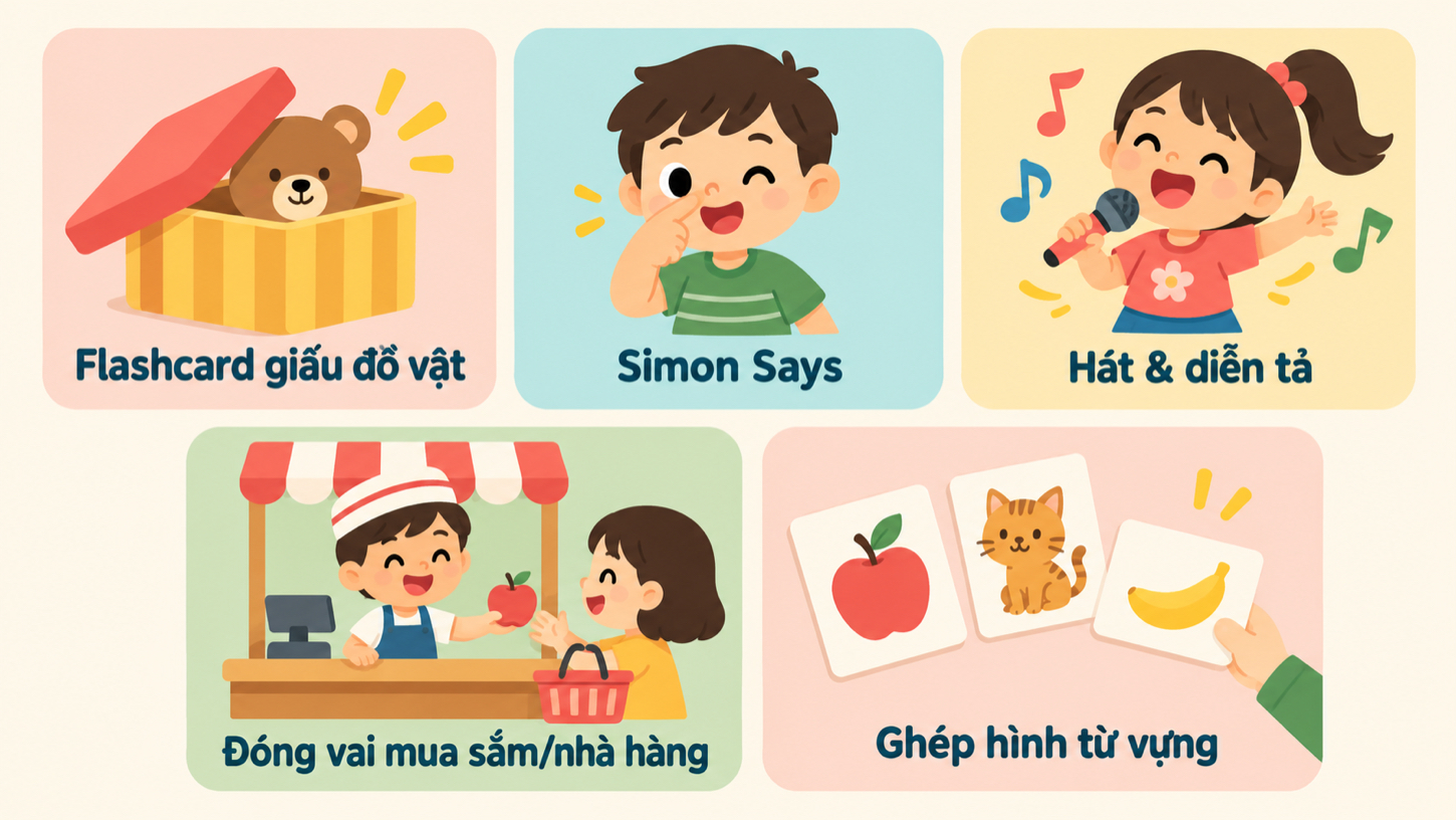 5 trò chơi tiếng anh cho bé mầm non học tại nhà